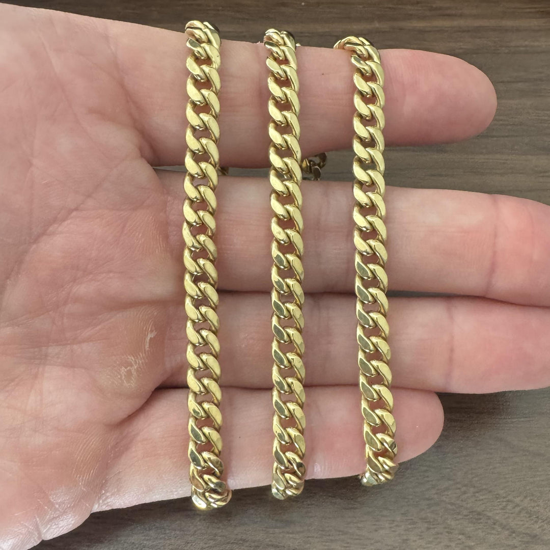 14k Yellow Gold 24.7g Semi Solid 6mm Cuban Link Chain Necklace 24"