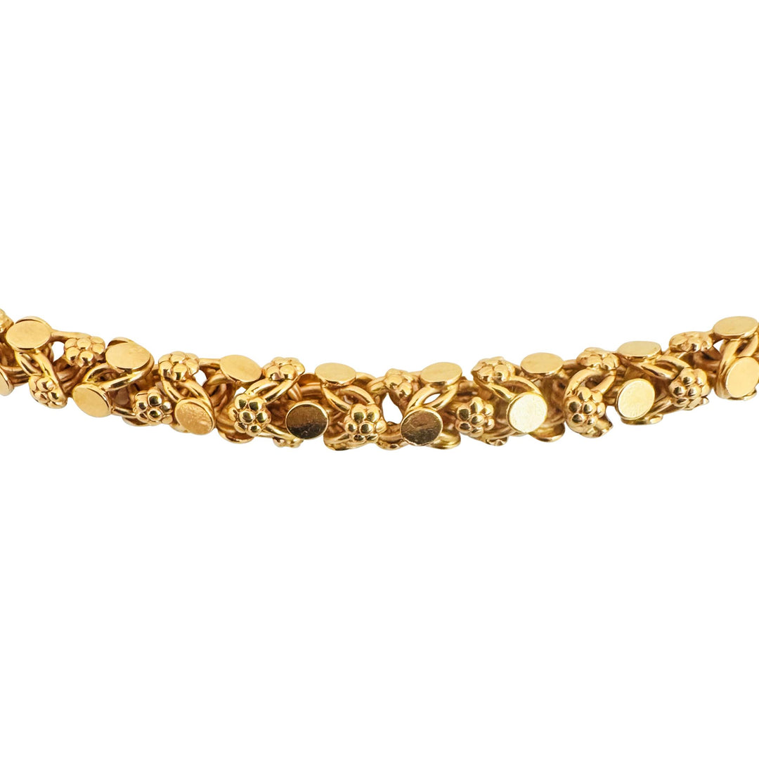 19k Portuguese Yellow Gold 52.5g Heavy Vintage Beaded Fancy Link Necklace 19.5"