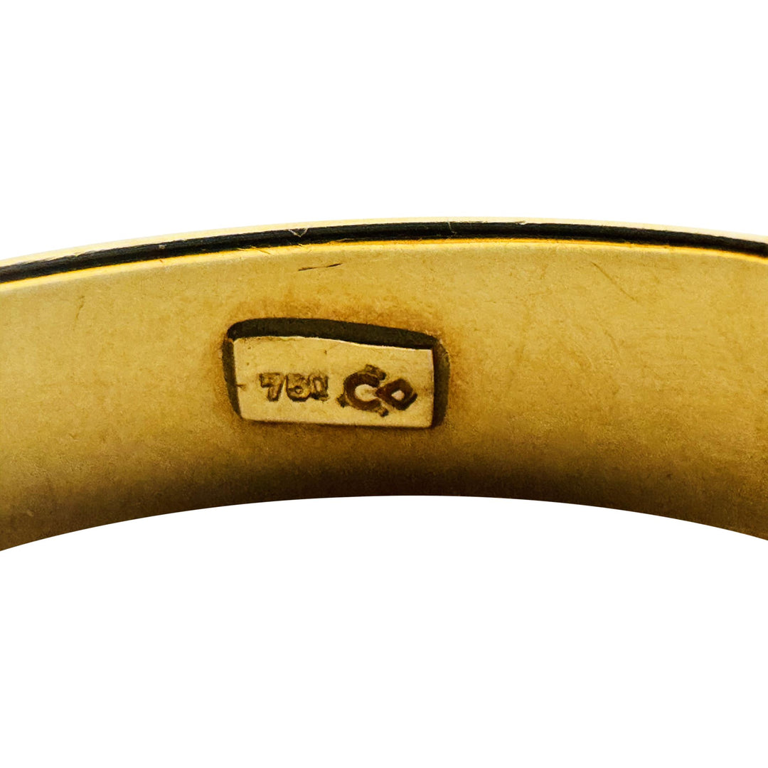 18k Yellow Gold 11.2g Hollow Polished 7.5mm Concave Bangle Bracelet 7"