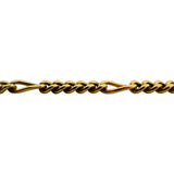 18k Yellow Gold 23.4g Solid Vintage 4.2mm Figaro Link Chain Necklace Italy 16"