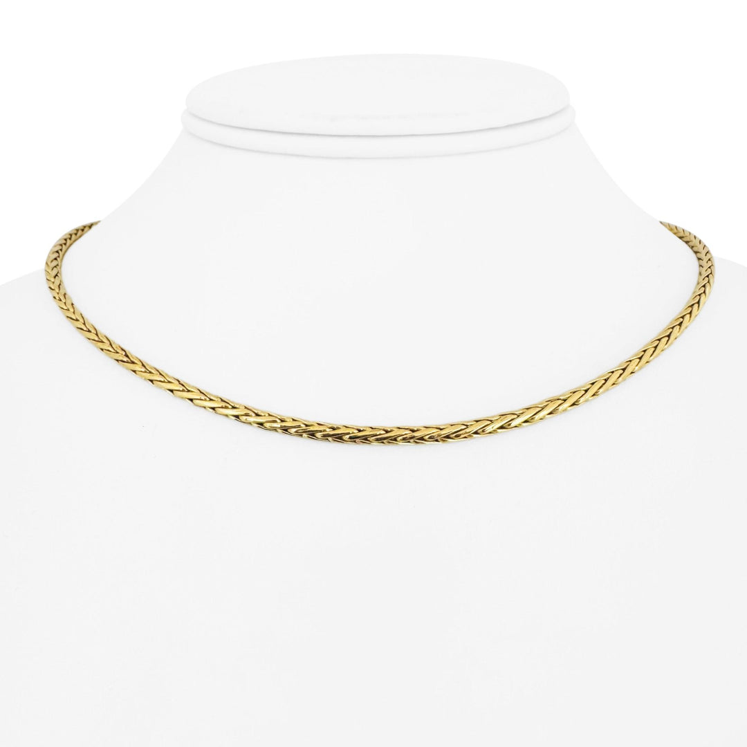 18k Yellow Gold 7.3g Ladies Light 3mm Wheat Link Chain Necklace 15.5"