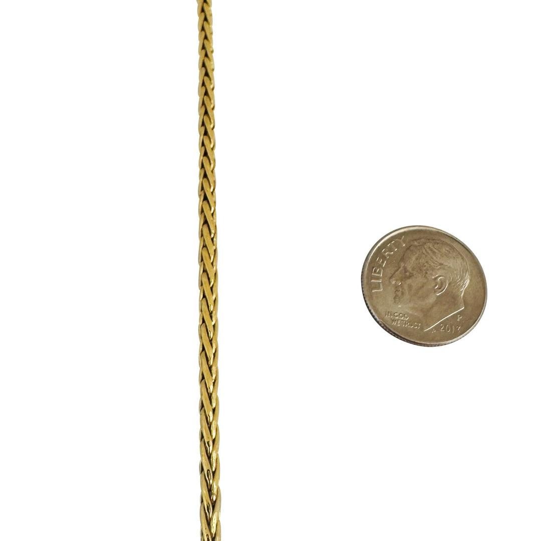 18k Yellow Gold 7.3g Ladies Light 3mm Wheat Link Chain Necklace 15.5"