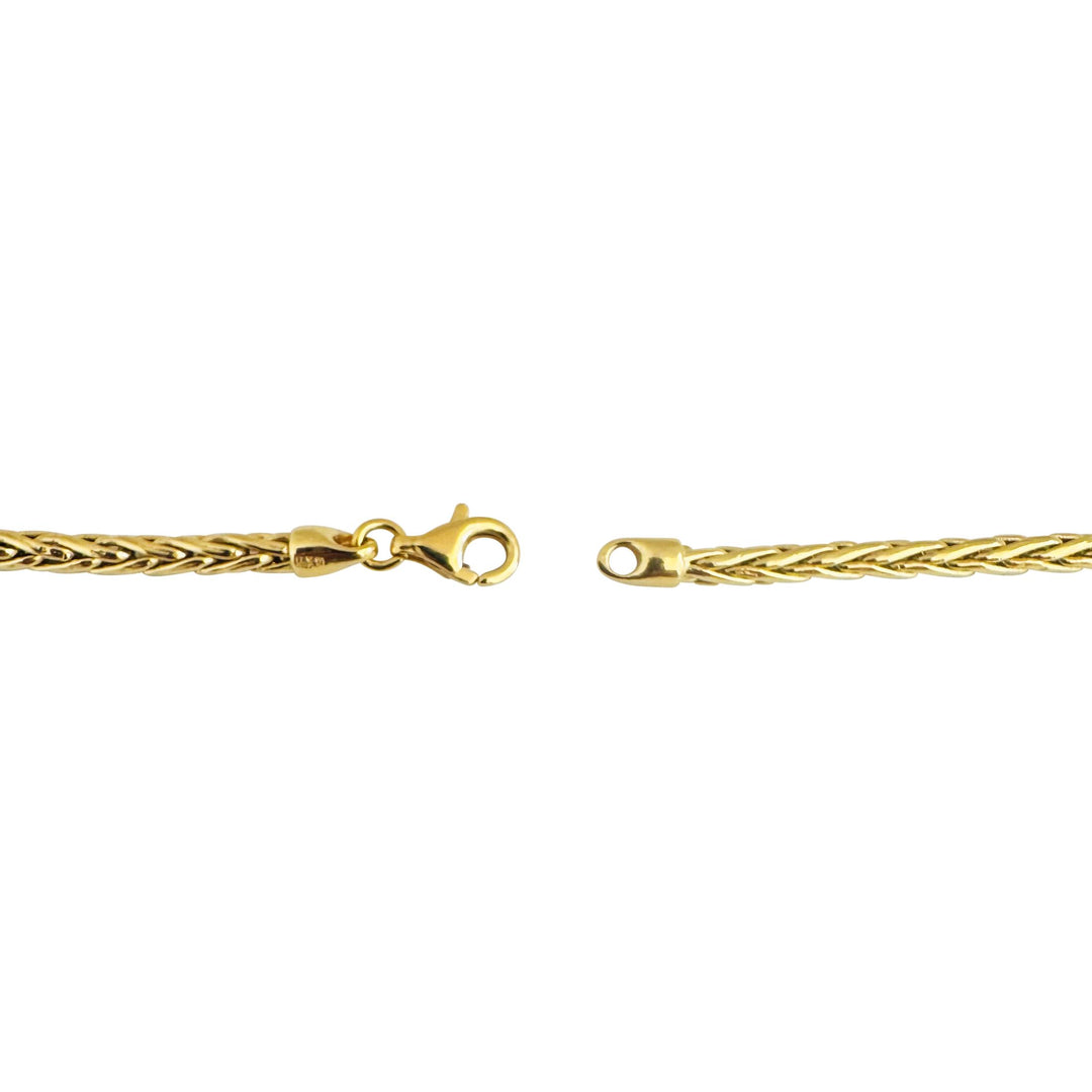 18k Yellow Gold 7.3g Ladies Light 3mm Wheat Link Chain Necklace 15.5"