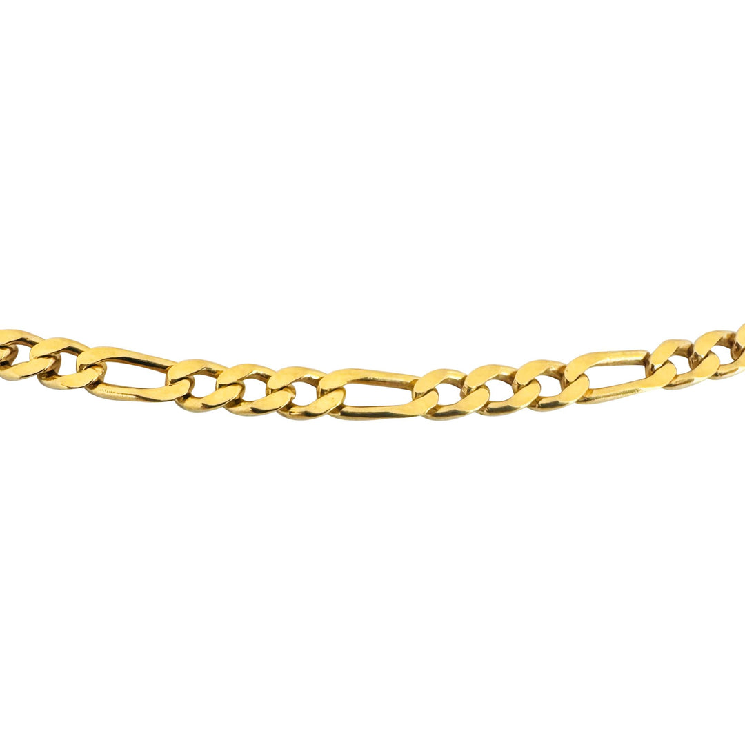 18k Yellow Gold 18.3g Solid Vintage 3.5mm Figaro Link Chain Necklace Italy 27"