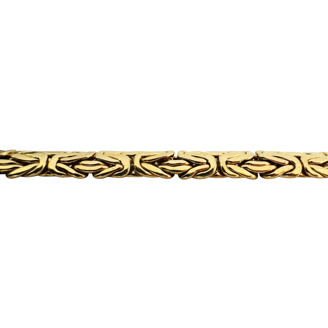 14k Yellow Gold 39.6g Heavy Thick 8mm Byzantine Link Necklace Israel 16.5"