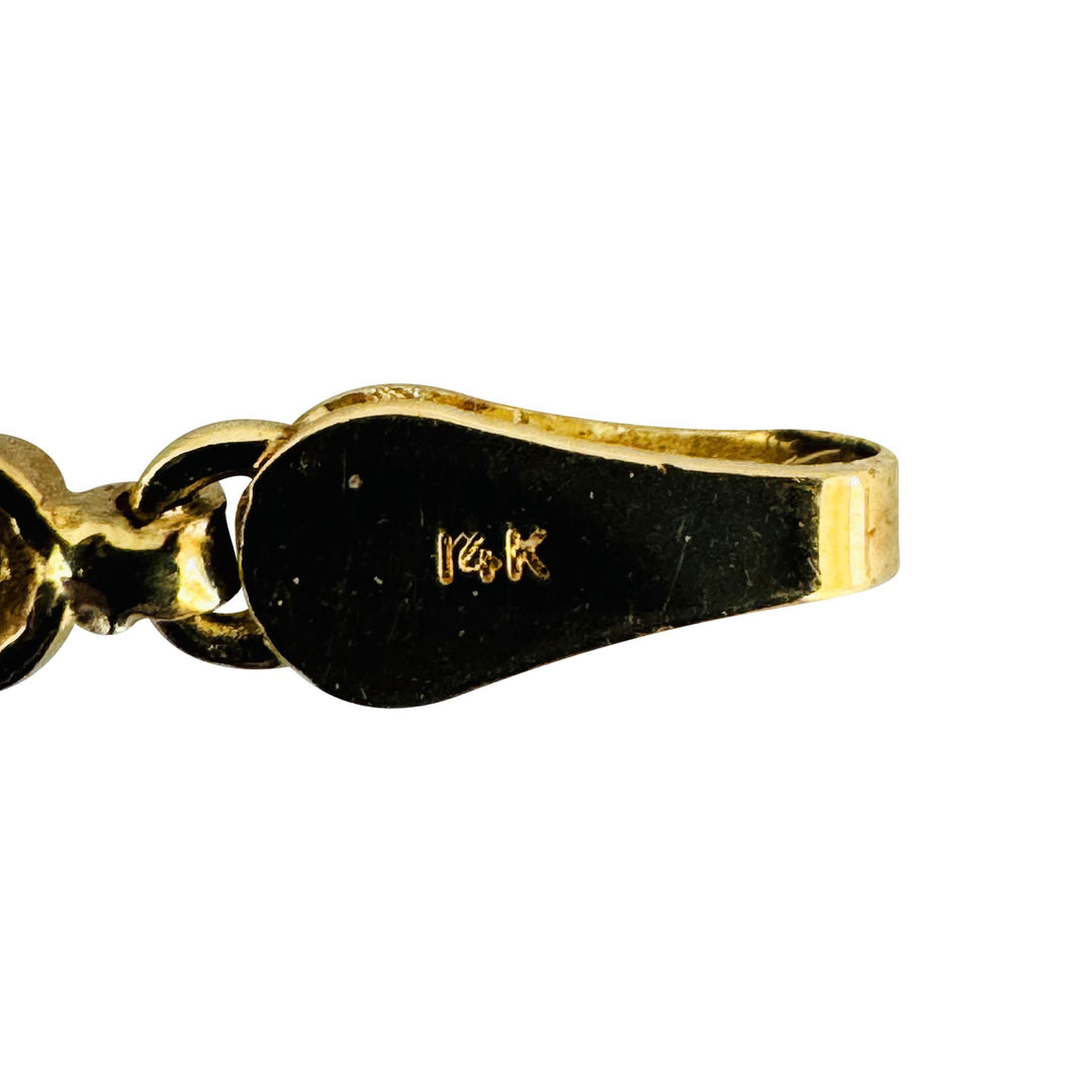 14k Yellow Gold Amethyst and Diamond 4.5g Ladies Fancy Link Bracelet 7"