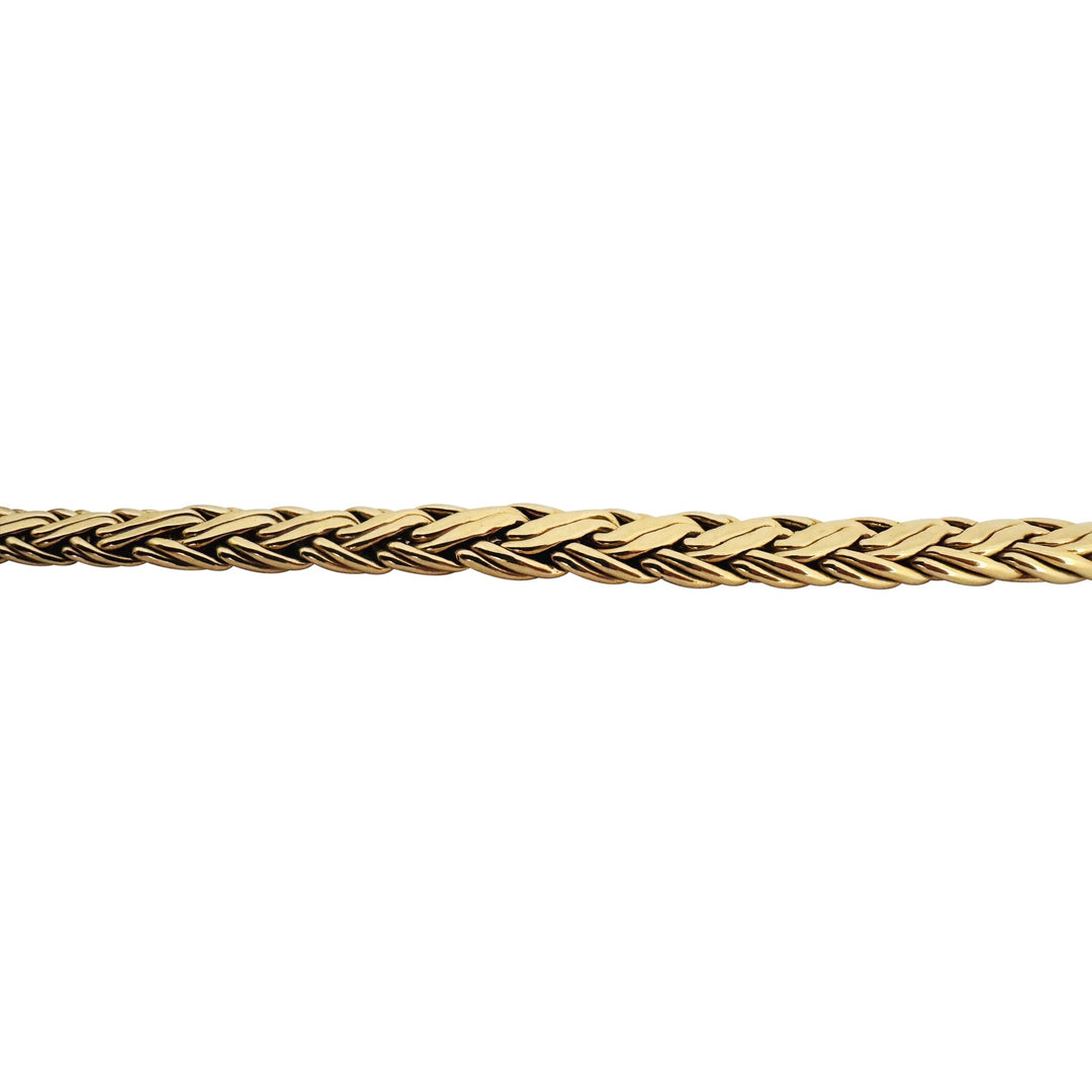14k Yellow Gold 26g Solid Graduated Flattened Wheat Link Necklace 17"