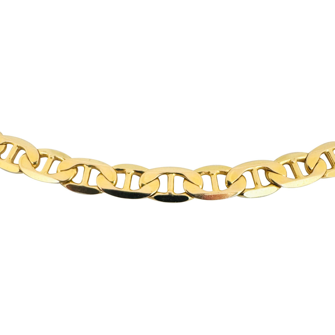 14k Yellow Gold 29g Solid Heavy 6.5mm Mariner Link Chain Necklace Italy 18"