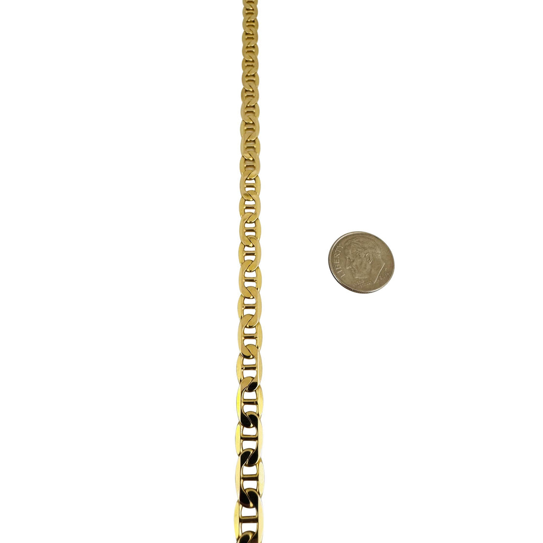14k Yellow Gold 29g Solid Heavy 6.5mm Mariner Link Chain Necklace Italy 18"
