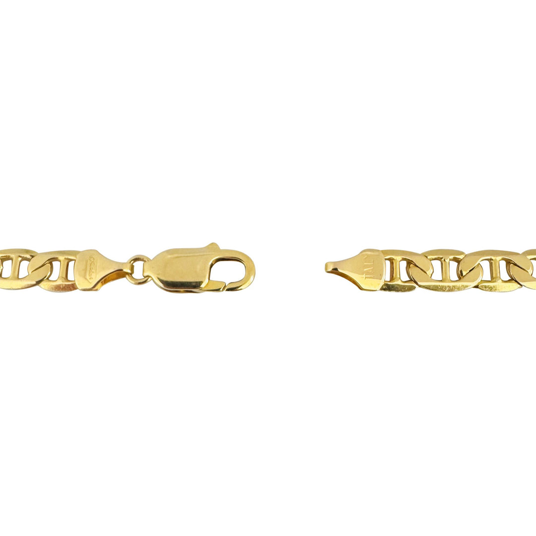 14k Yellow Gold 29g Solid Heavy 6.5mm Mariner Link Chain Necklace Italy 18"