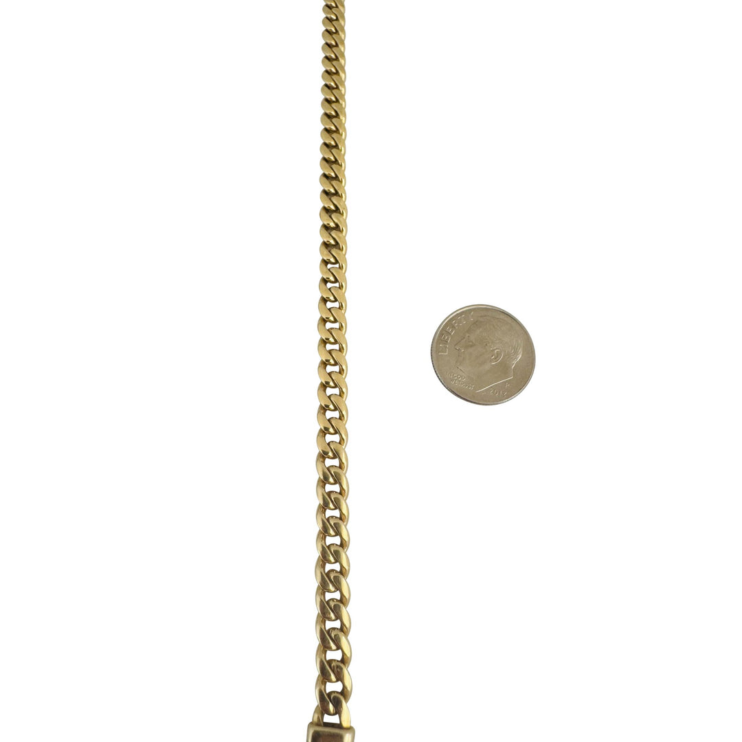 14k Yellow Gold 14.4g Solid Ladies 5.5mm Cuban Link Bracelet Italy 6.5"