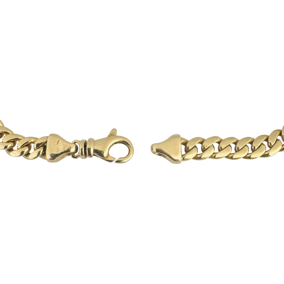 14k Yellow Gold 14.4g Solid Ladies 5.5mm Cuban Link Bracelet Italy 6.5"