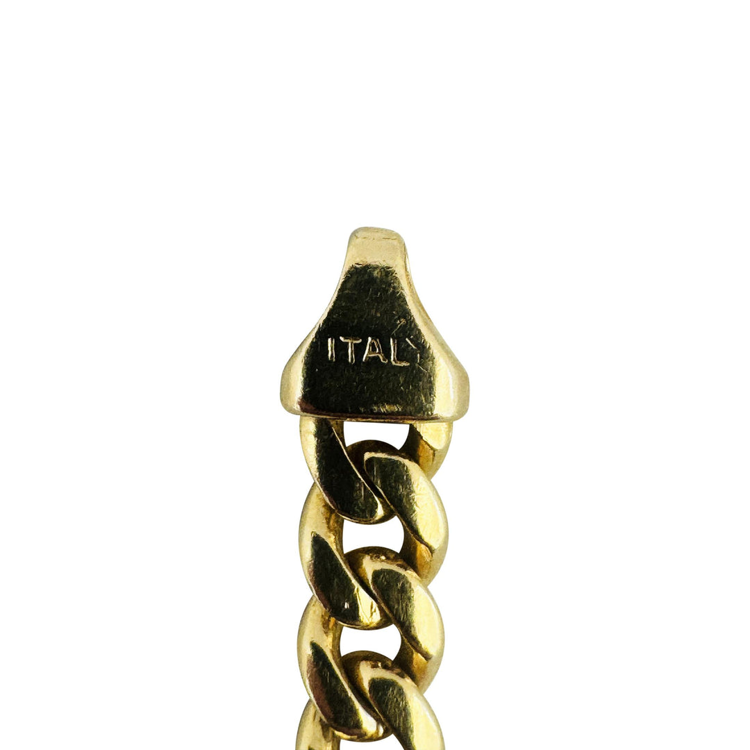 14k Yellow Gold 14.4g Solid Ladies 5.5mm Cuban Link Bracelet Italy 6.5"