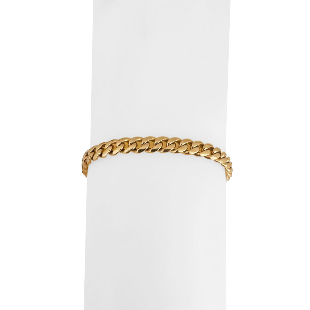 14k Yellow Gold 14.4g Solid Ladies 5.5mm Cuban Link Bracelet Italy 6.5"
