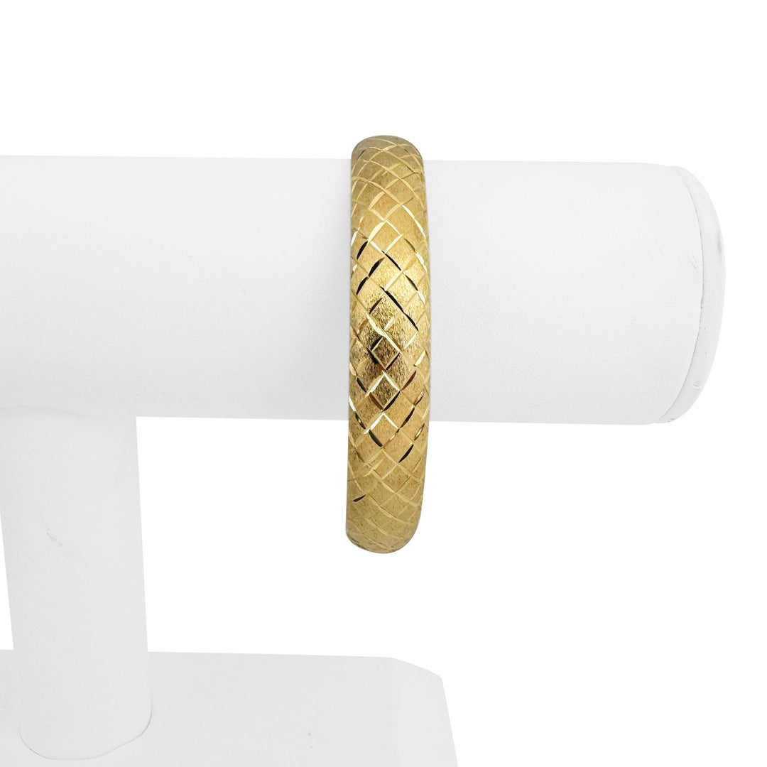 14k Yellow Gold 11.8g Ladies Diamond Cut 10mm Bangle Bracelet 7"