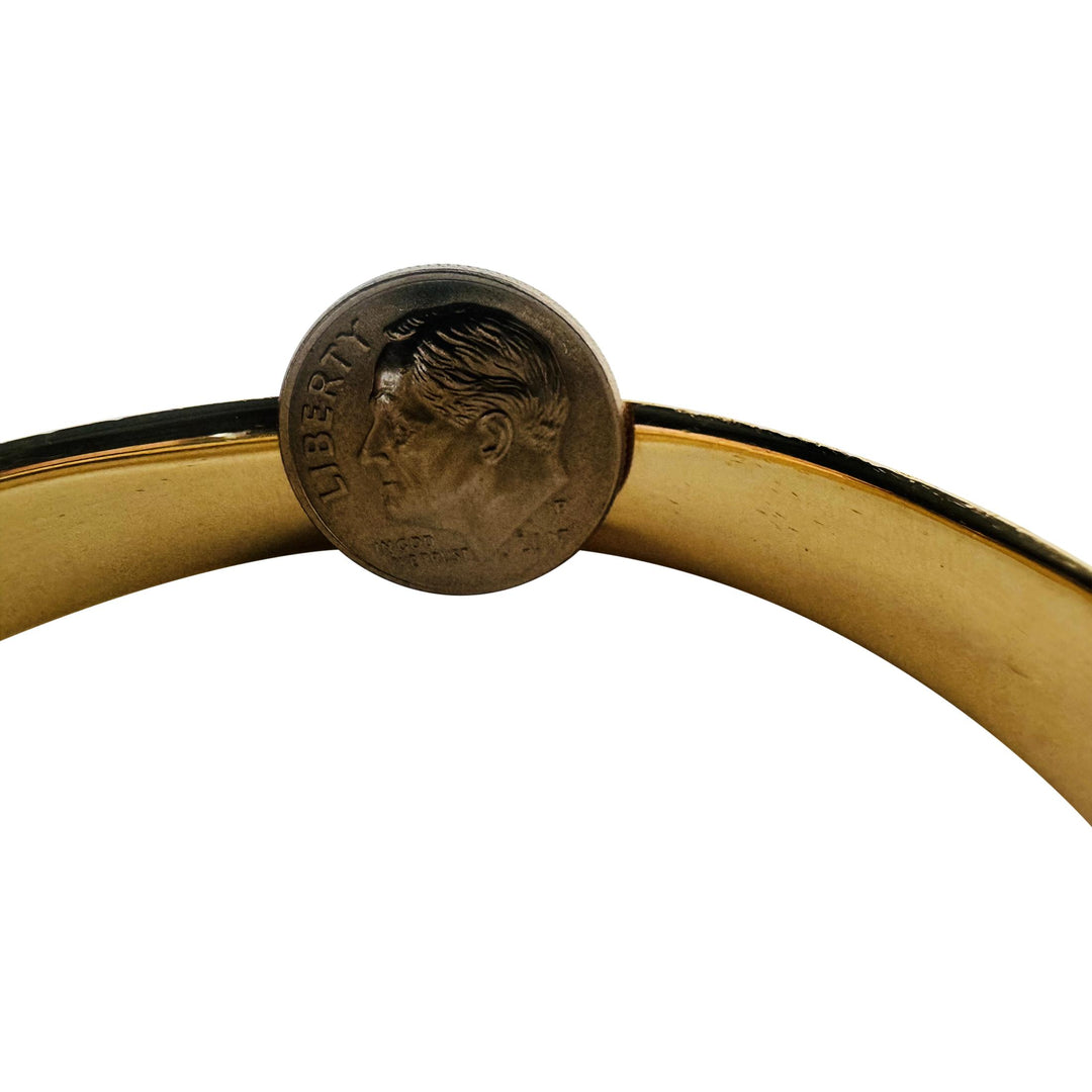14k Yellow Gold 11.8g Ladies Diamond Cut 10mm Bangle Bracelet 7"