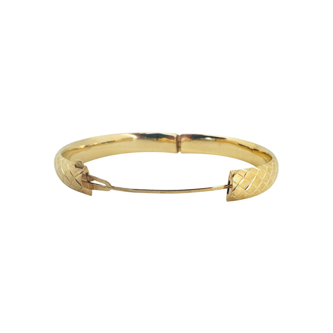 14k Yellow Gold 11.8g Ladies Diamond Cut 10mm Bangle Bracelet 7"
