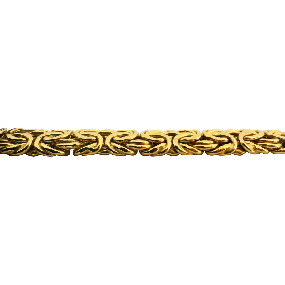 14k Yellow Gold 5.9g Light Hollow 8mm Byzantine Link Bracelet Italy 7"