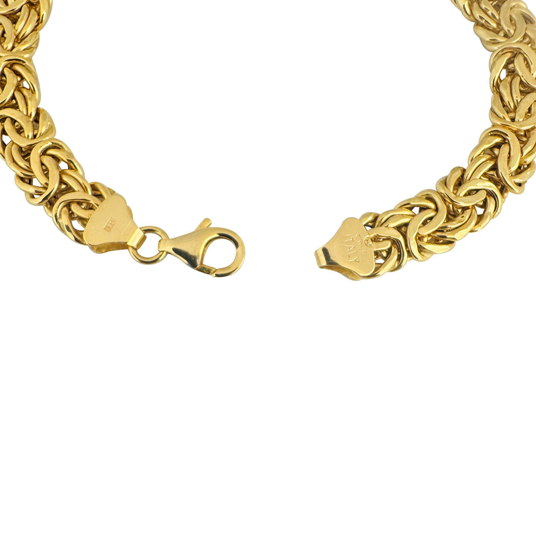 14k Yellow Gold 5.9g Light Hollow 8mm Byzantine Link Bracelet Italy 7"