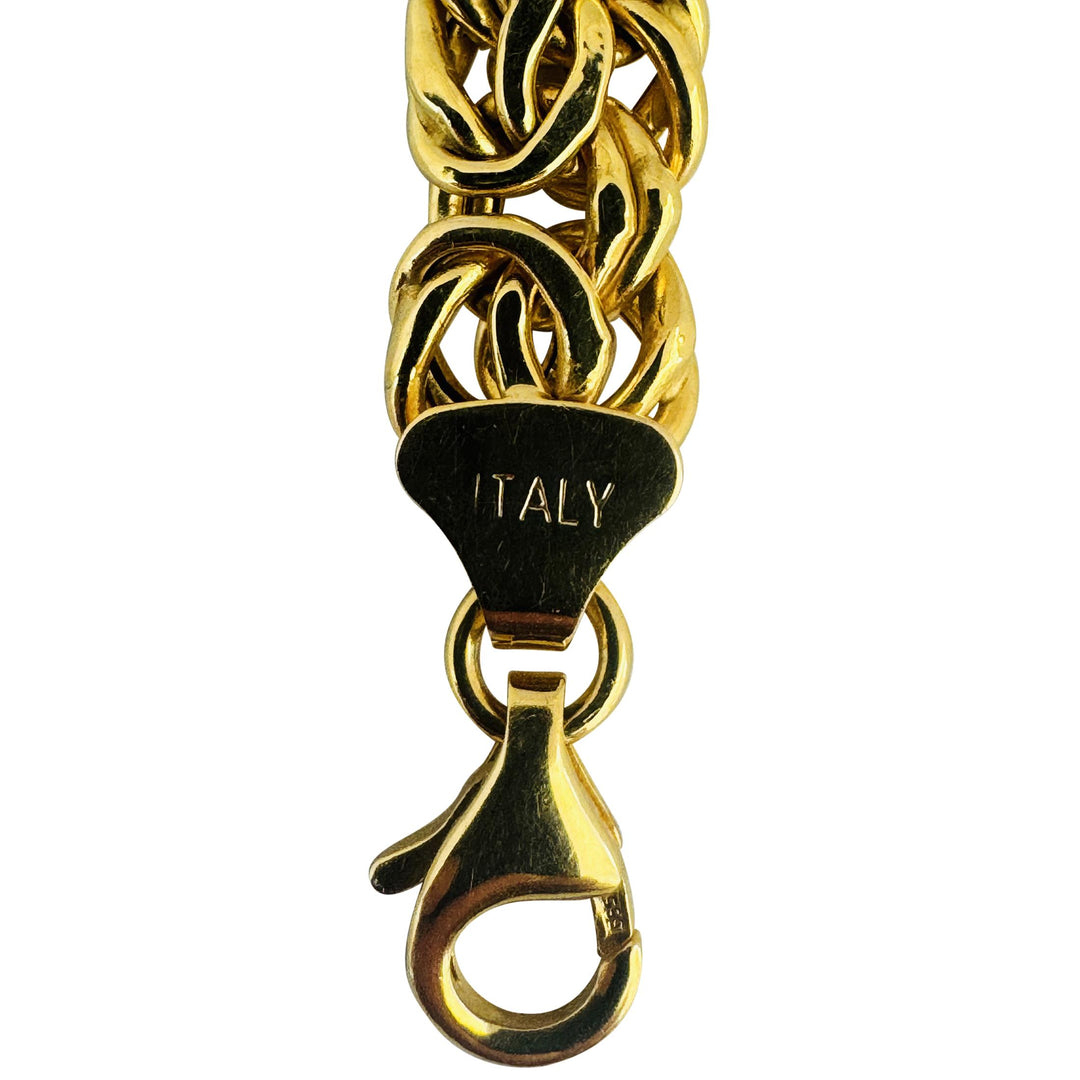 14k Yellow Gold 5.9g Light Hollow 8mm Byzantine Link Bracelet Italy 7"