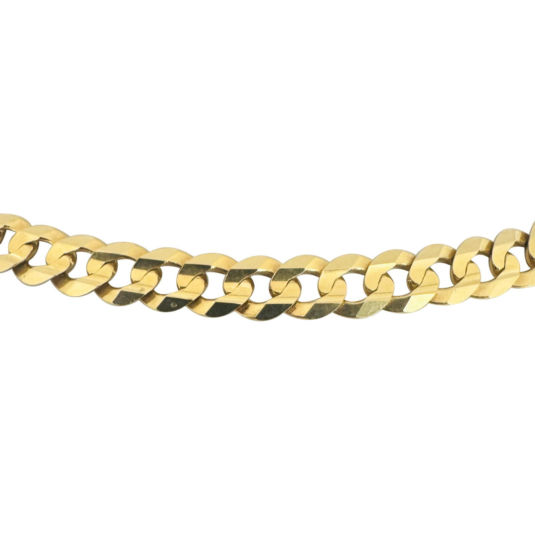 14k Yellow Gold 33.4g Solid Flat 7mm Curb Link Chain Necklace Italy 24"