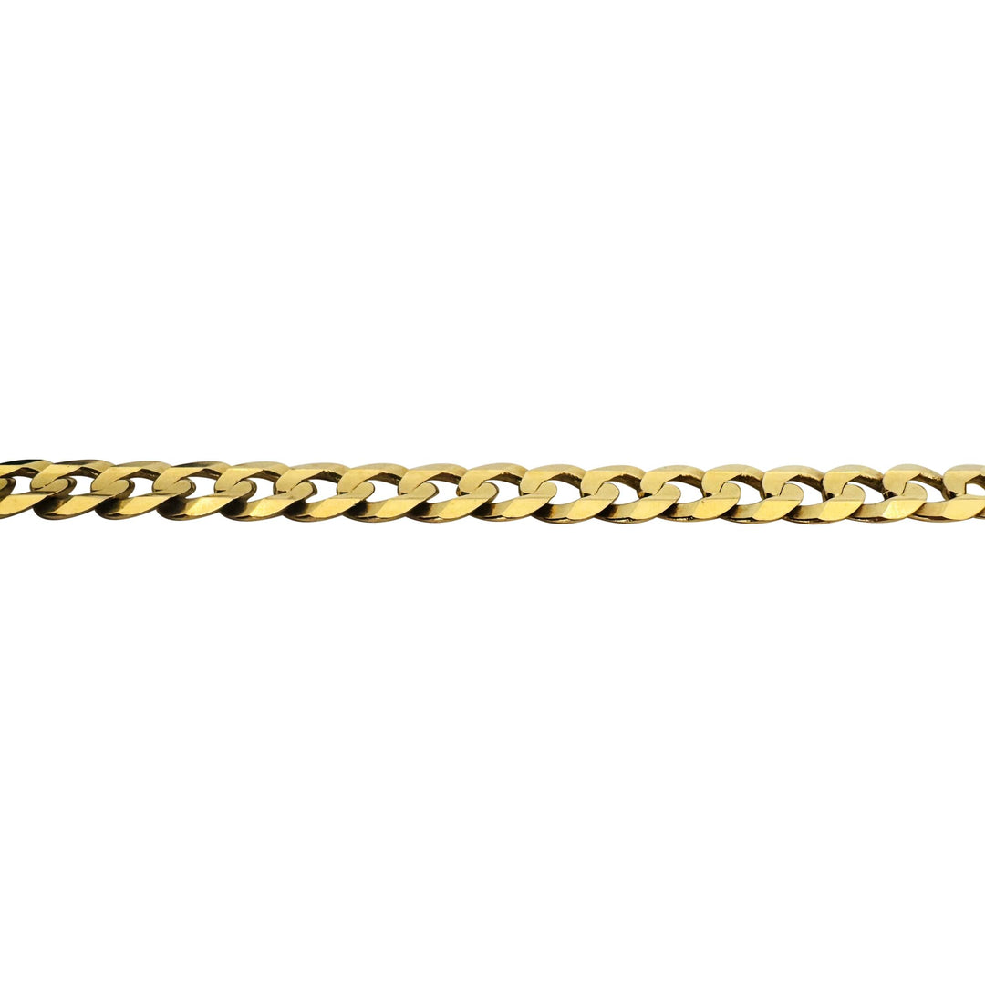 14k Yellow Gold 33.4g Solid Flat 7mm Curb Link Chain Necklace Italy 24"