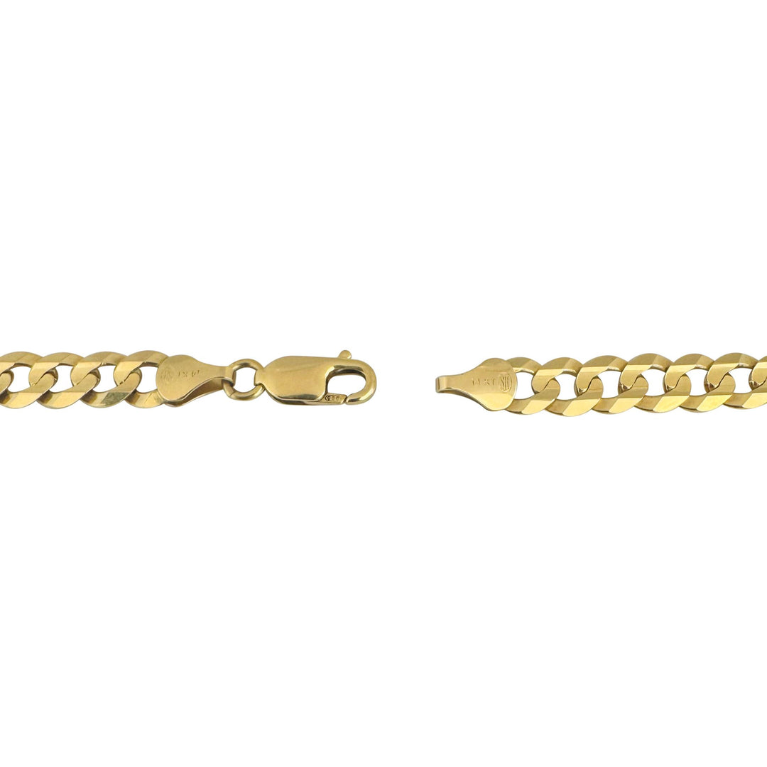 14k Yellow Gold 33.4g Solid Flat 7mm Curb Link Chain Necklace Italy 24"