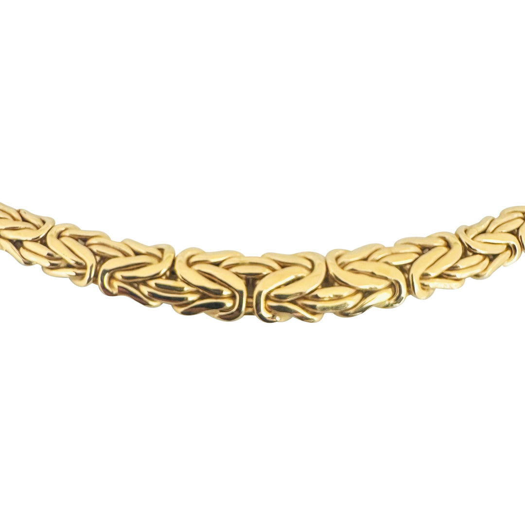 14k Yellow Gold 11.4g Ladies Graduated Byzantine Link Necklace Italy 17"