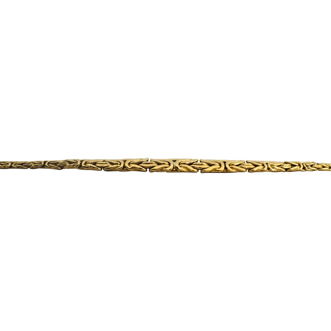 14k Yellow Gold 11.4g Ladies Graduated Byzantine Link Necklace Italy 17"