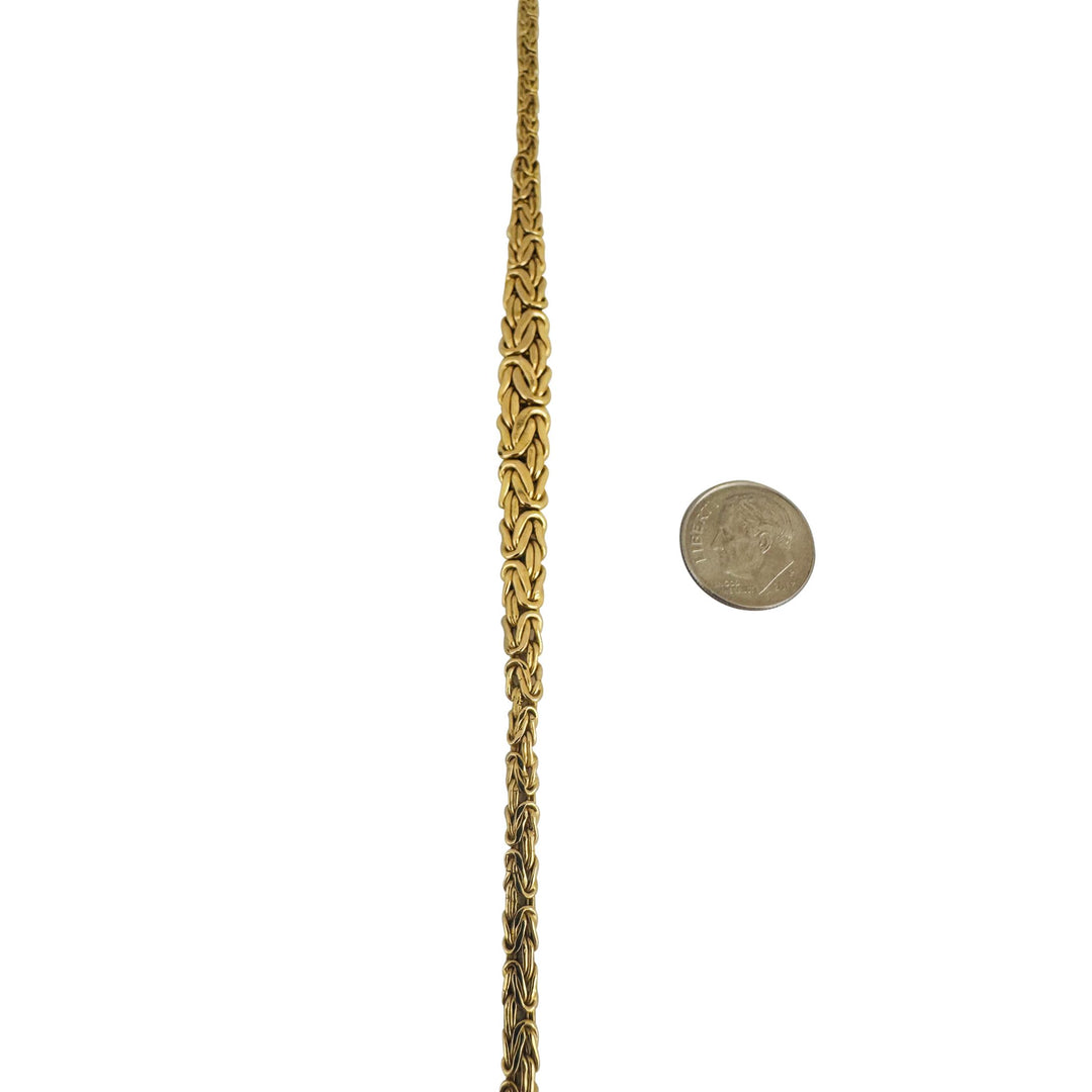 14k Yellow Gold 11.4g Ladies Graduated Byzantine Link Necklace Italy 17"