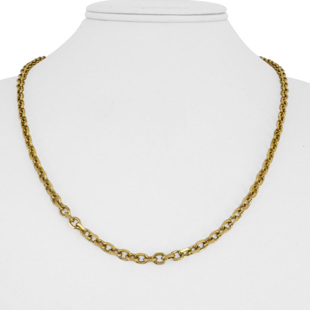 14k Yellow Gold 16.8g Solid 3.5mm Cable Biker Link Chain Necklace 20"