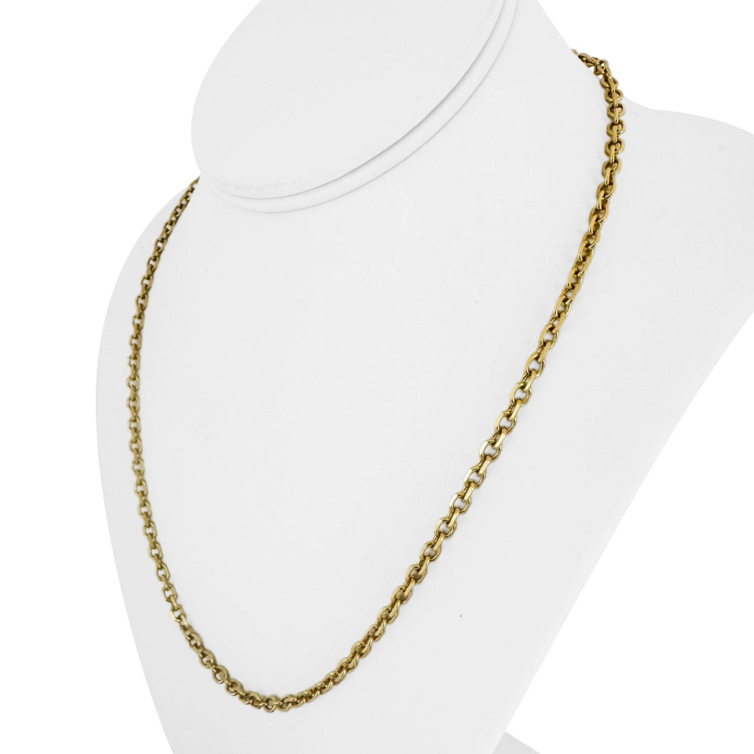 14k Yellow Gold 16.8g Solid 3.5mm Cable Biker Link Chain Necklace 20"
