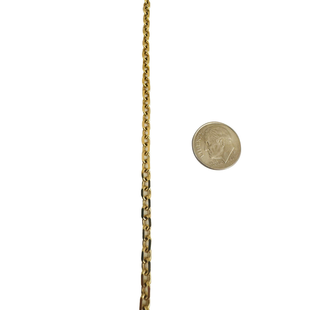 14k Yellow Gold 16.8g Solid 3.5mm Cable Biker Link Chain Necklace 20"