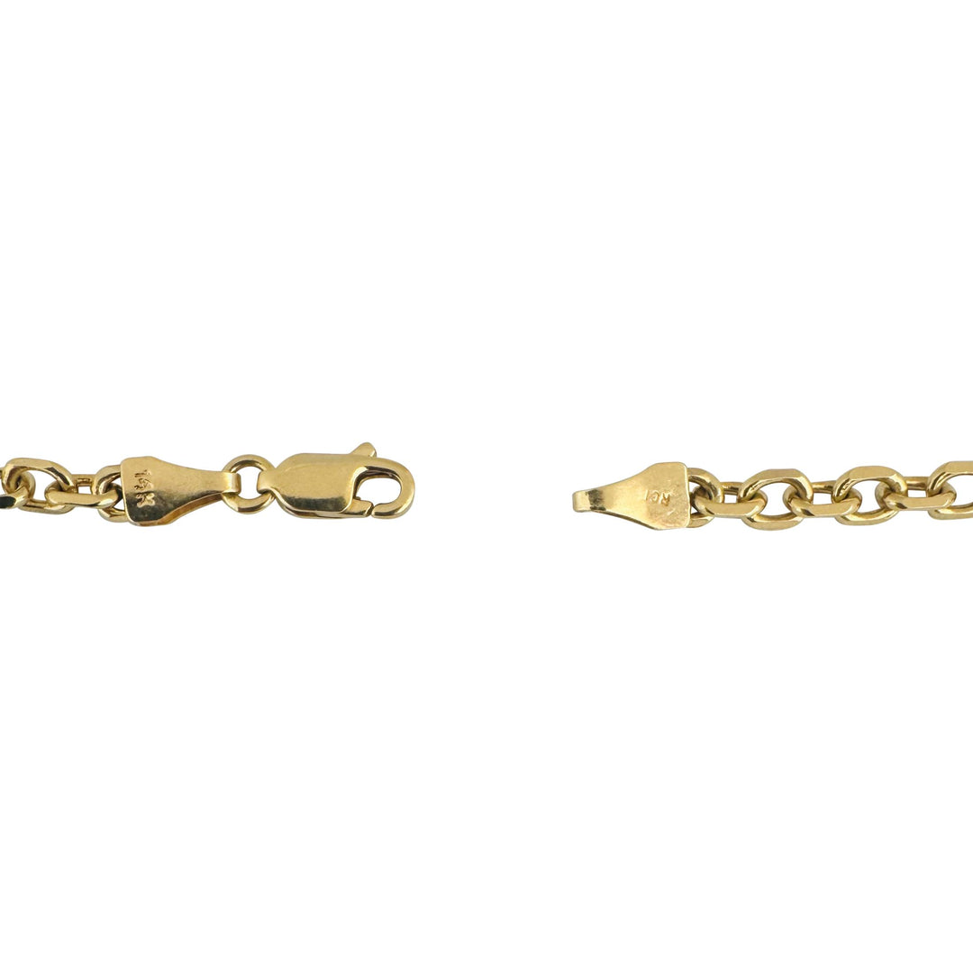 14k Yellow Gold 16.8g Solid 3.5mm Cable Biker Link Chain Necklace 20"