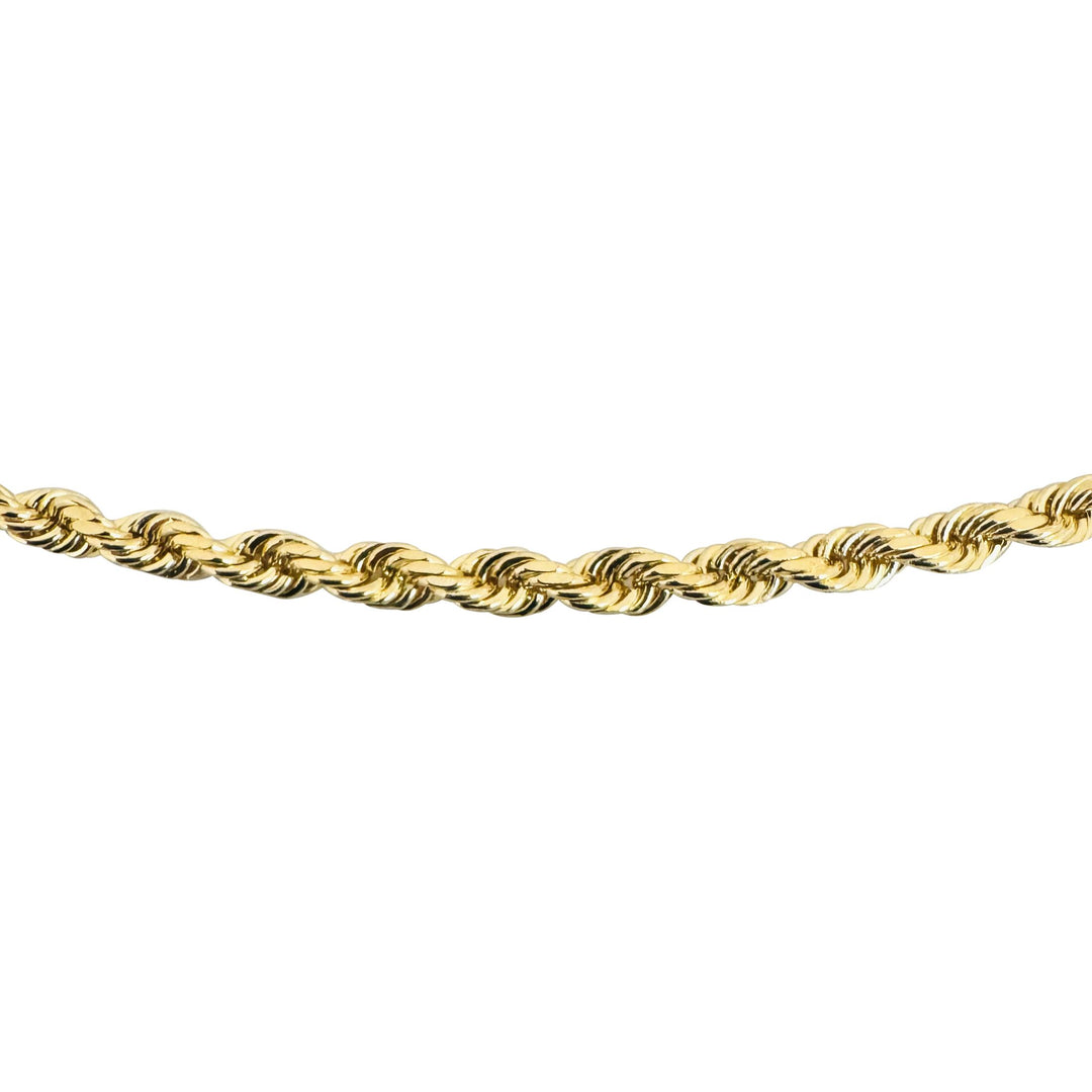 14k Yellow Gold 16.8g Solid Diamond Cut 3mm Rope Chain Necklace 22"