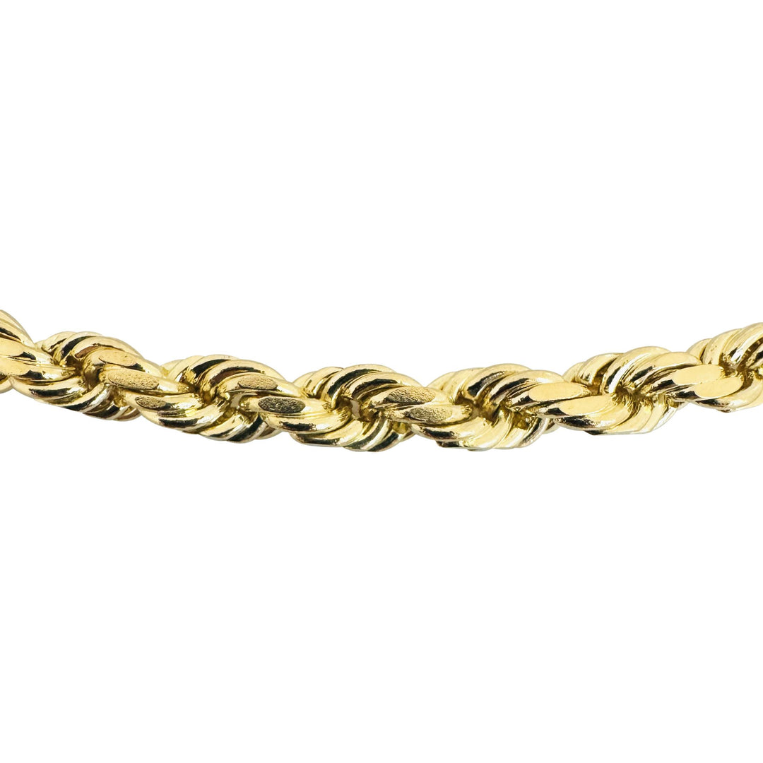 10k Yellow Gold 43.8g Solid Diamond Cut 5mm Rope Chain Necklace 20"