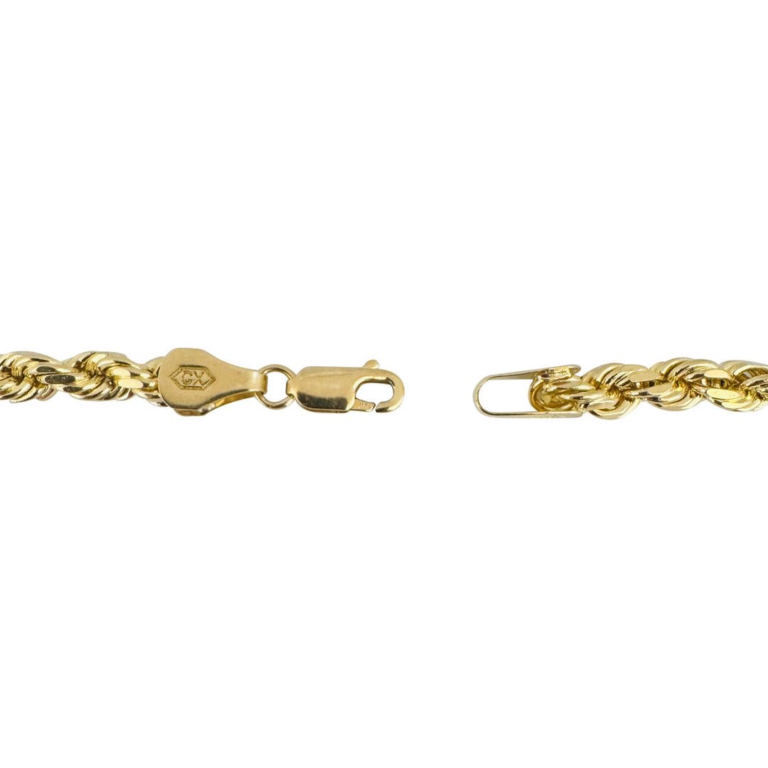 10k Yellow Gold 43.8g Solid Diamond Cut 5mm Rope Chain Necklace 20"