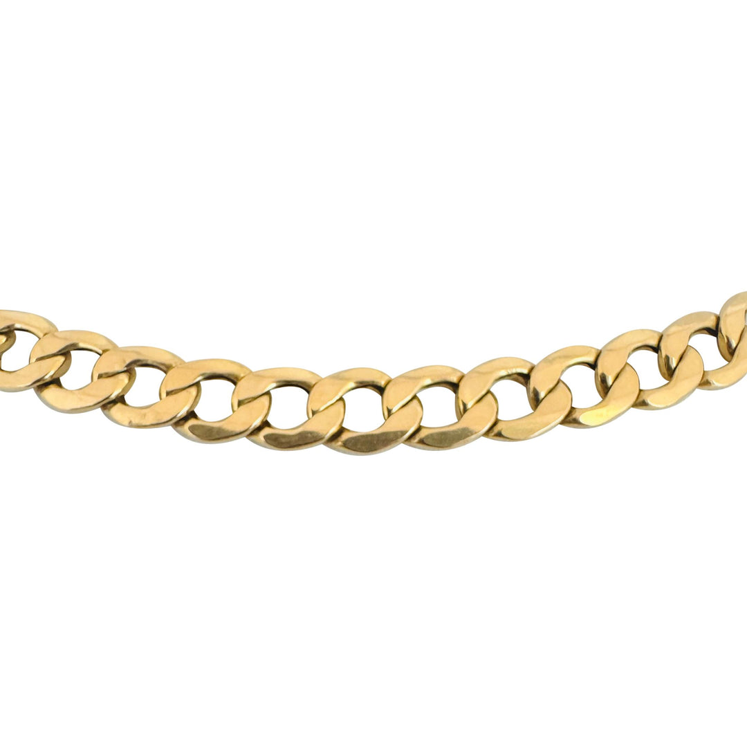 10k Yellow Gold 11.4g Hollow Light 7mm Curb Link Chain Necklace Italy 22"