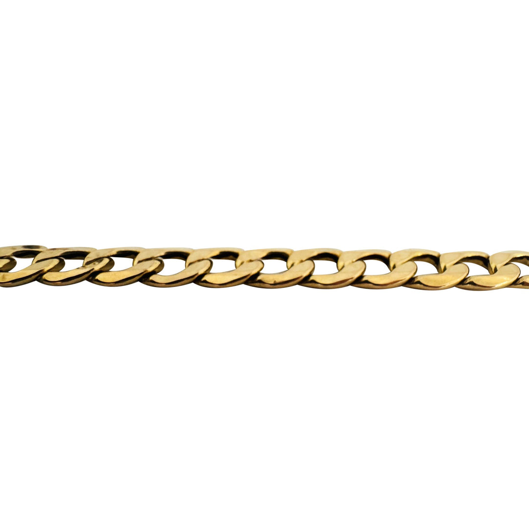 10k Yellow Gold 11.4g Hollow Light 7mm Curb Link Chain Necklace Italy 22"