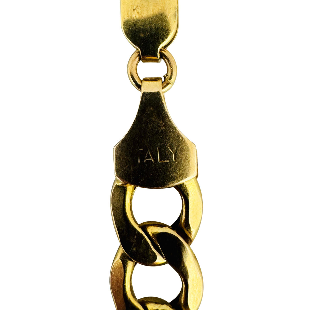 10k Yellow Gold 11.4g Hollow Light 7mm Curb Link Chain Necklace Italy 22"