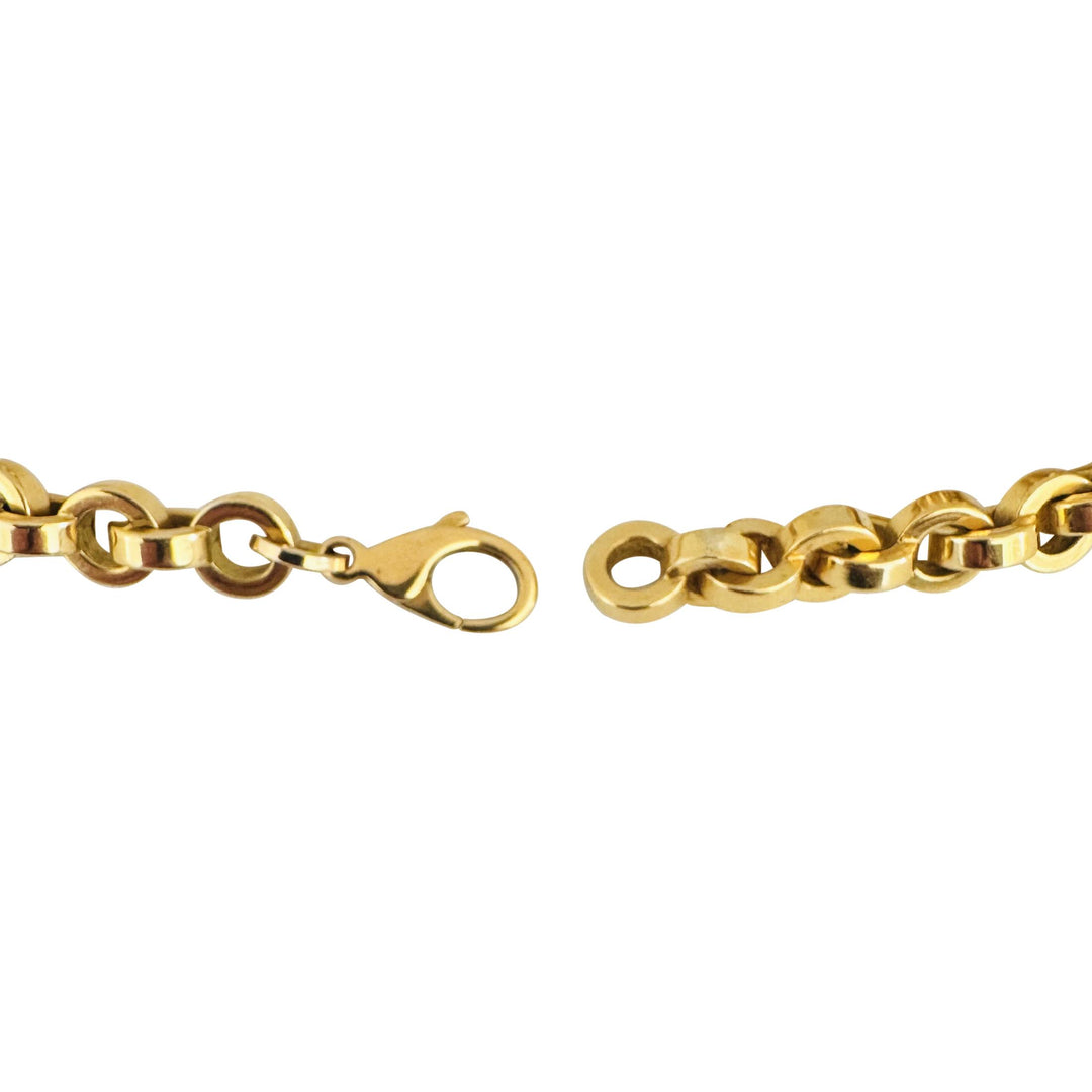 Chopard 18k Yellow Gold and Floating Diamond Charm Rolo Link Bracelet 7.5"