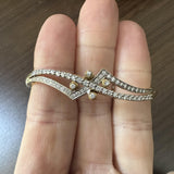 10k Yellow Gold and 1.25cttw Diamond Vintage Bangle Bracelet 6.5"