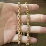 19k Portuguese Yellow Gold 52.5g Heavy Vintage Beaded Fancy Link Necklace 19.5"