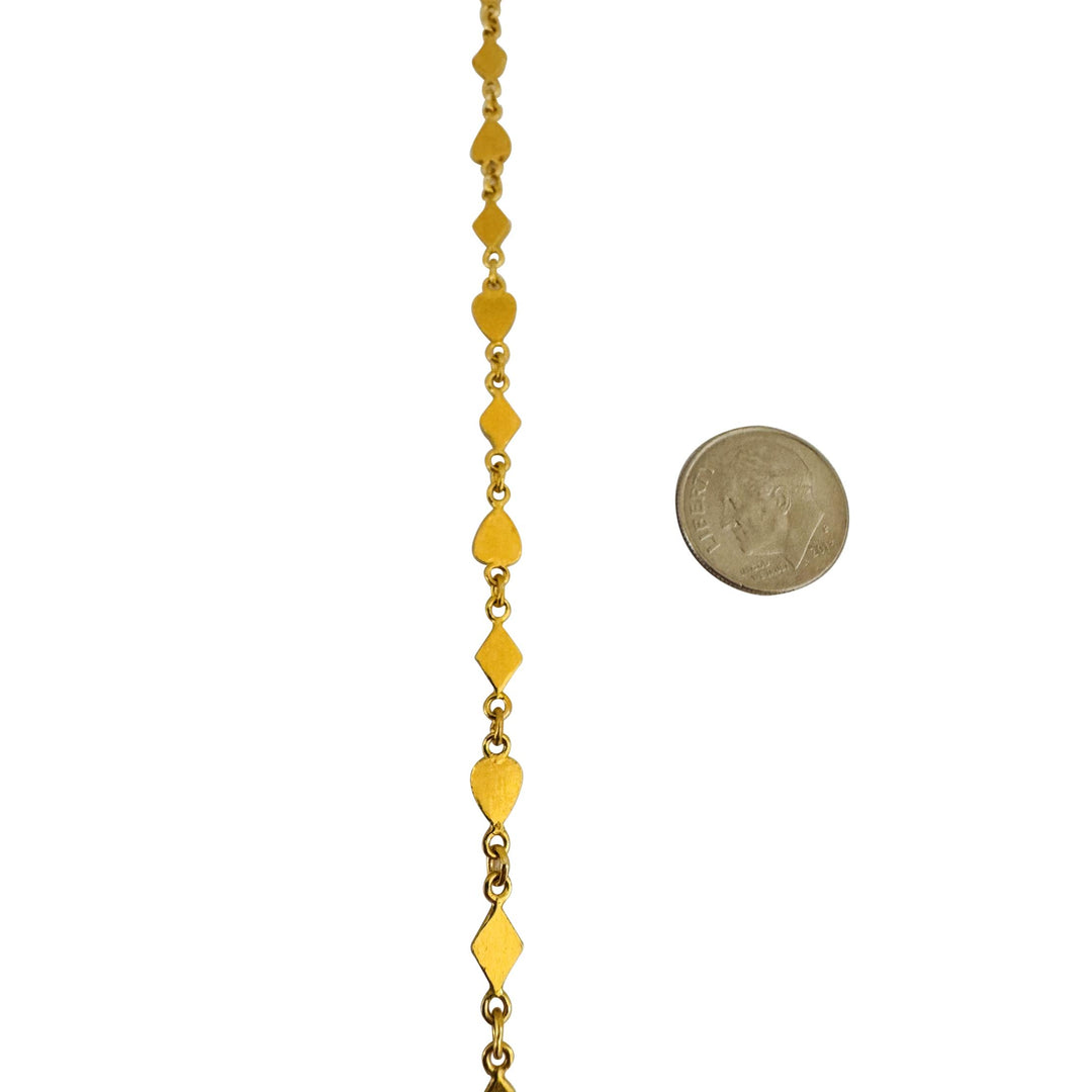 22k Yellow Gold 20.2g Solid Hearts and Diamonds Link Necklace 18"