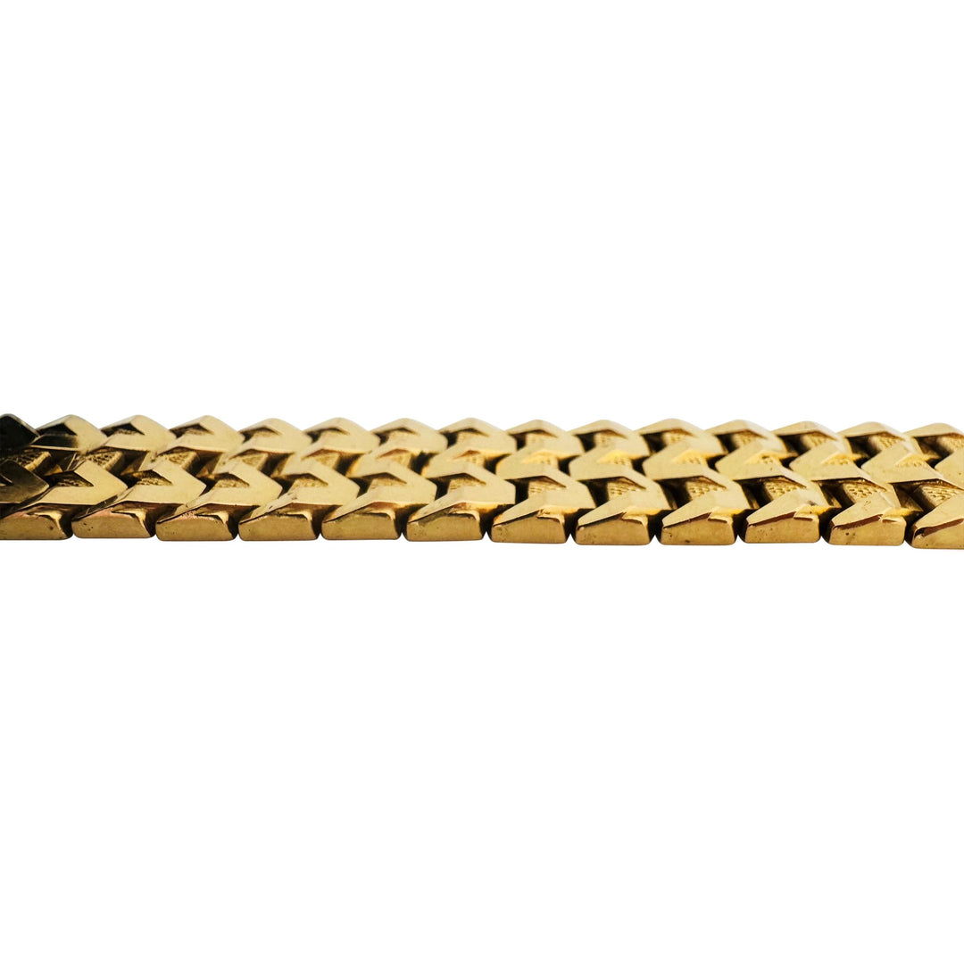 18k Yellow Gold 37.2g Vintage Ladies 17mm Fancy Link Bracelet Italy 7.75"