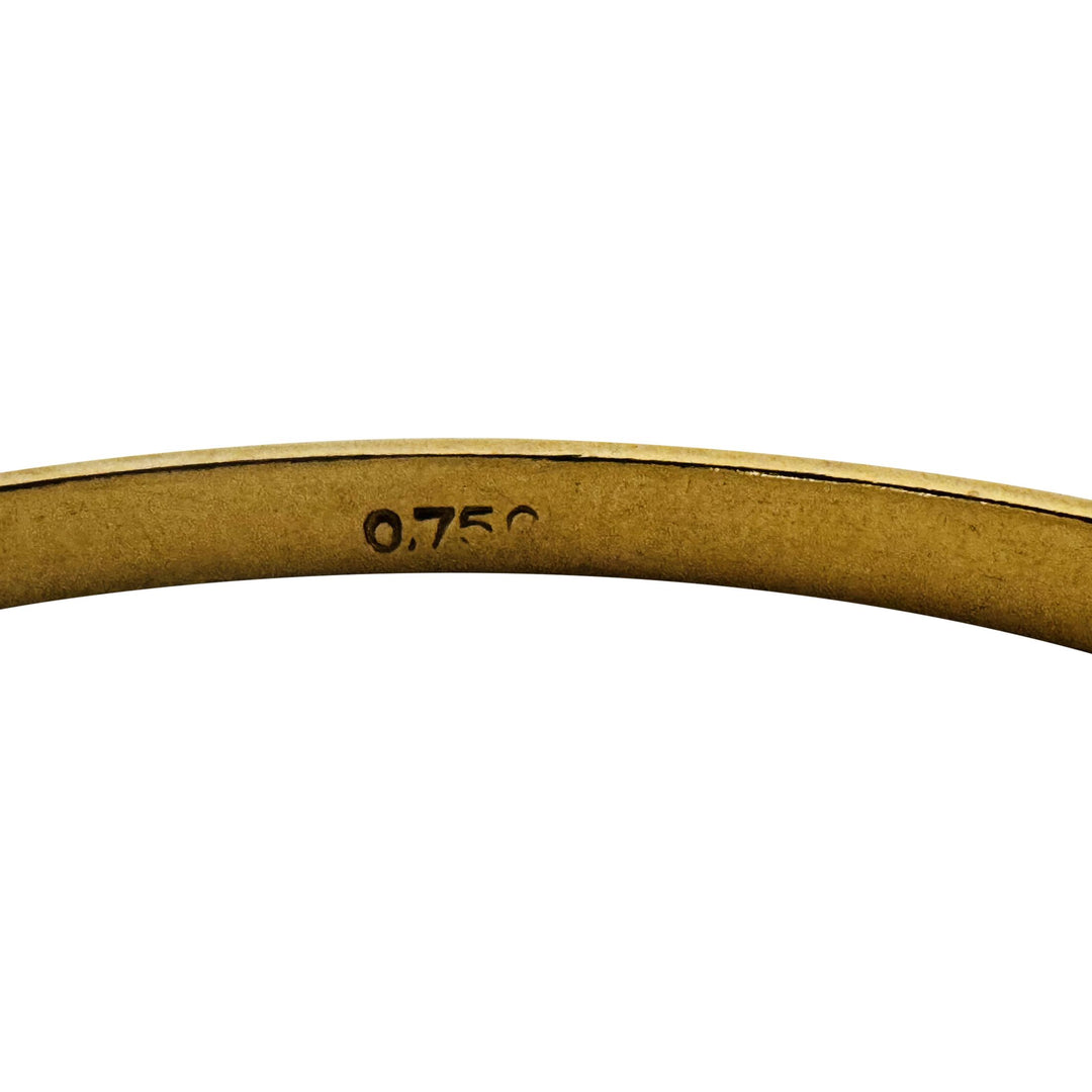 Pair of 18k Yellow Gold 17.4g Solid Vintage Diamond Cut Bangle Bracelets 7.75"