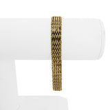 14k Yellow Gold 22g Solid 9mm Beaded Mesh Wheat Link Bracelet Mexico 7.5"