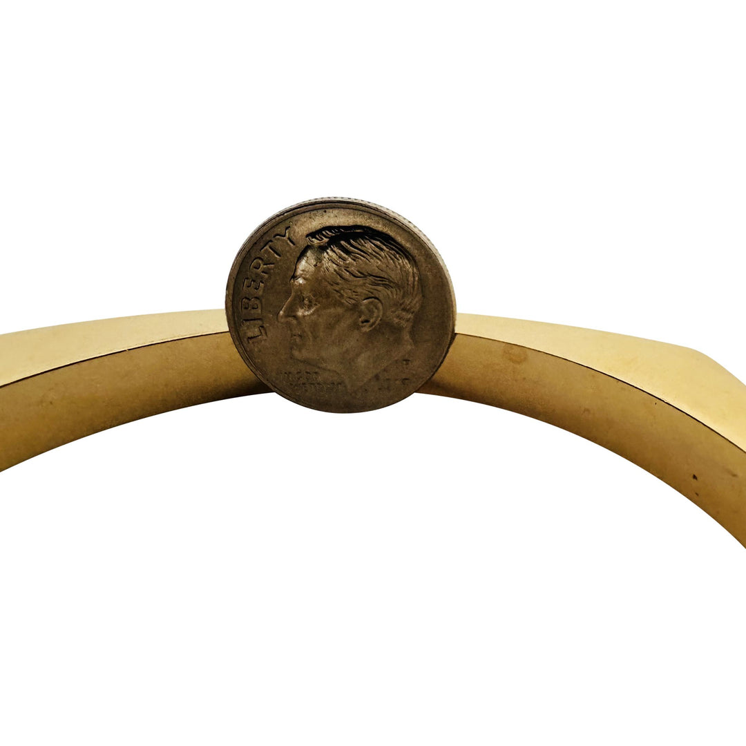 14k Yellow Gold 17.6g Ladies Geometric Striped Bangle Bracelet 6.75"