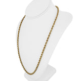14k Yellow Gold 18.7g Hollow Vintage 5mm Rope Chain Necklace 24"