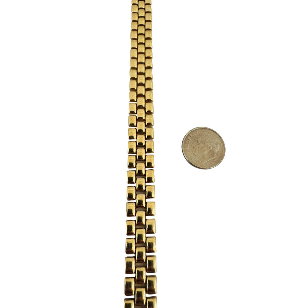 14k Yellow Gold 53.8g Heavy Polished 11mm Panther Link Necklace Italy 16"